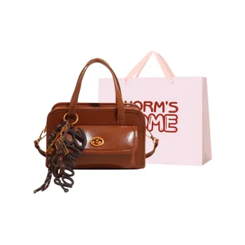 Worm's Home PU One Shoulder Handbags Women's Ecru/Black/Coffee/Brown
