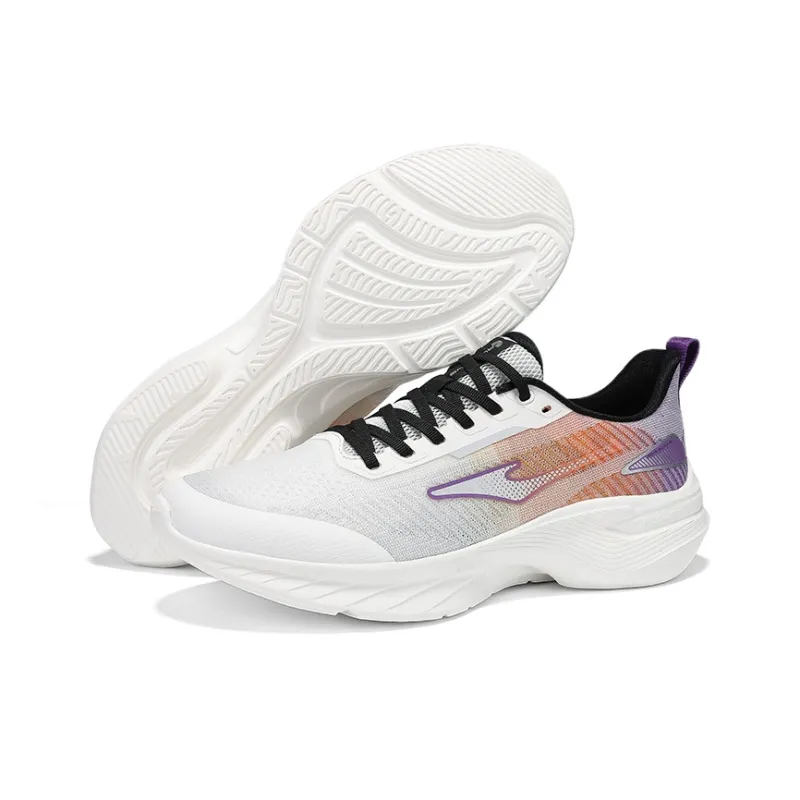 Erke Cushioning Breathable Lightweight Low Top Casual Running Shoes Men's Microcrystal White With Purple-5