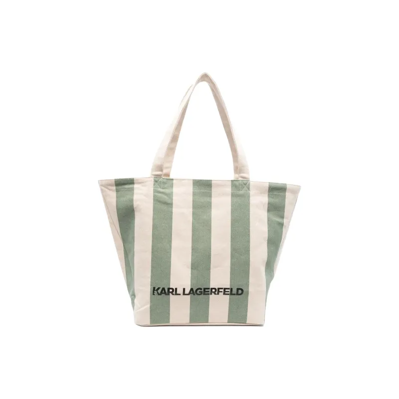 KARL LAGERFELD Recycled Cotton Tote Bag, Shopping Bag, Shoulder Bag, Handbag Women's Light Beige-2