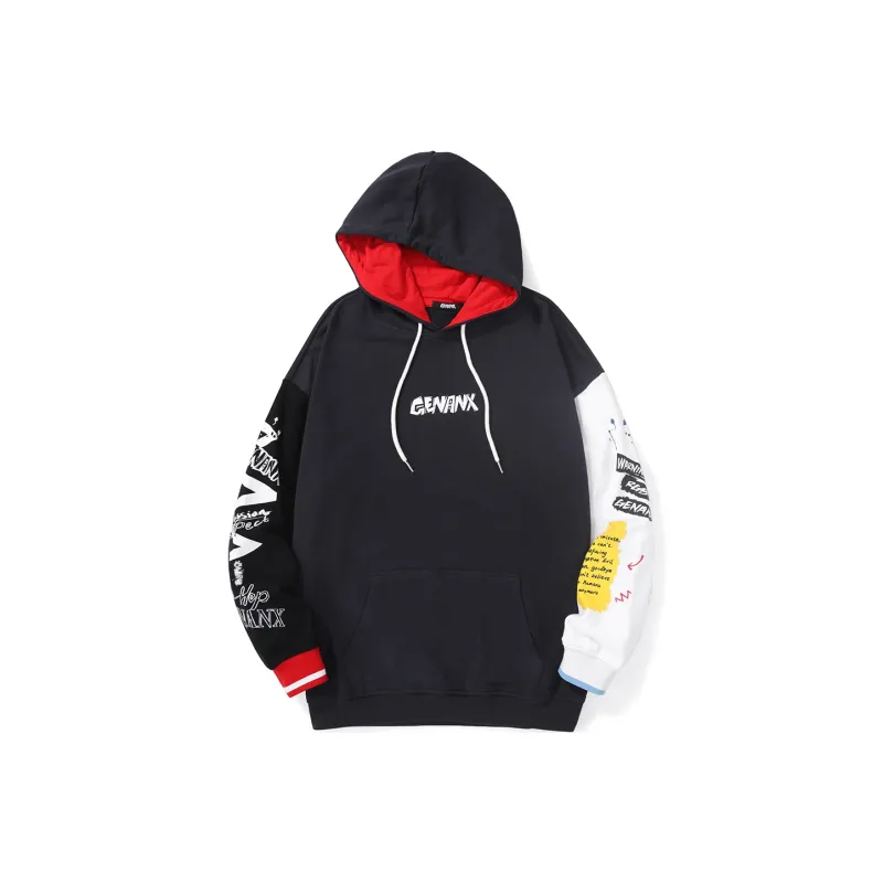GENANX Hooded Loose Fit Regular Sweatshirt Unisex Navy Blue-0