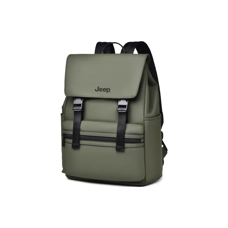 Jeep Membrana Dermalis Commute Students Laptop Bag Backpack, Regular Unisex Black/Gray/Green-11