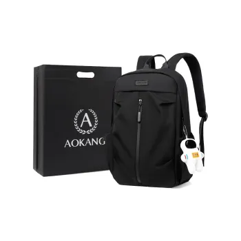 AOKANG Fabric Backpack Laptop Bag For Business Travel Large Size Unisex Classic Black
