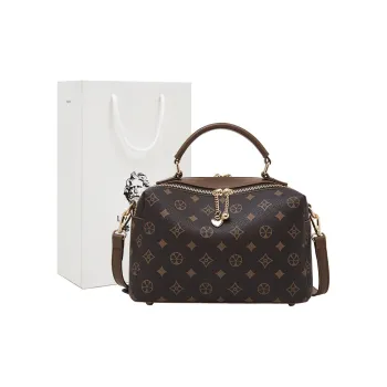 Old Man's Head Synthetic Leather Handbag Shoulder Bag Crossbody Bag Regular Women's Coffee