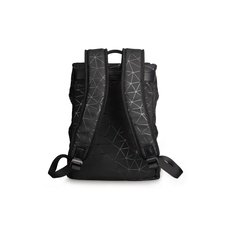 Jeep PU Good Looking High School University Student Backpack Basketball Bag Unisex Diamond Pattern Black-2