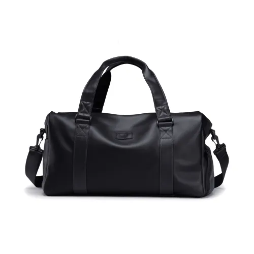 HLA PU Gym Bag, Travel Bag, Carry on Bag 39L Unisex Black