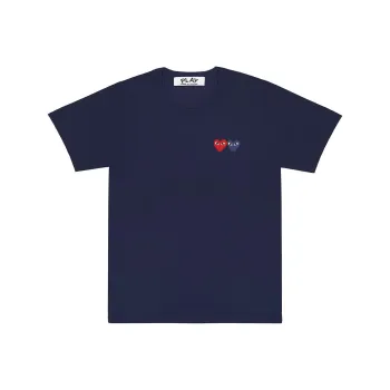Comme Des Garcons Play Double Hearts T shirt
