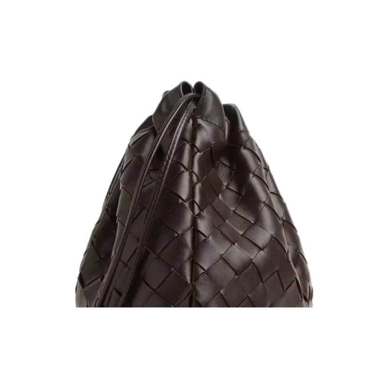 Bottega Veneta Cow Leather Clutch Medium Size Women's Chocolate Brown-5