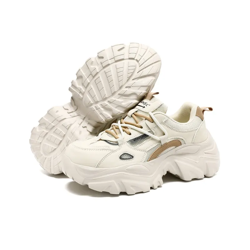 JANECO Chunky Sneakers Women's Low Top White-8