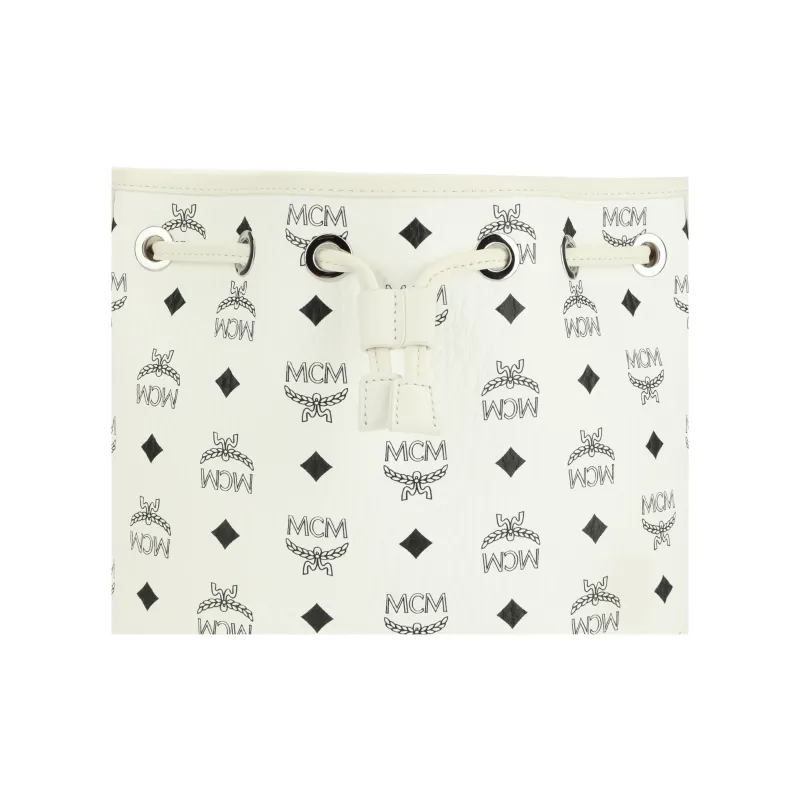 MCM Nappa Leather Combo Bag, Coin Purse, Bucket Bag, Crossbody, One Shoulder Handbag Medium Size Women's Black White-5