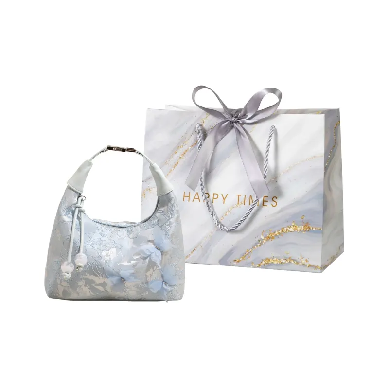 Miss Angel Fabric Handbag Regular Women's Blue/White/Pink-0