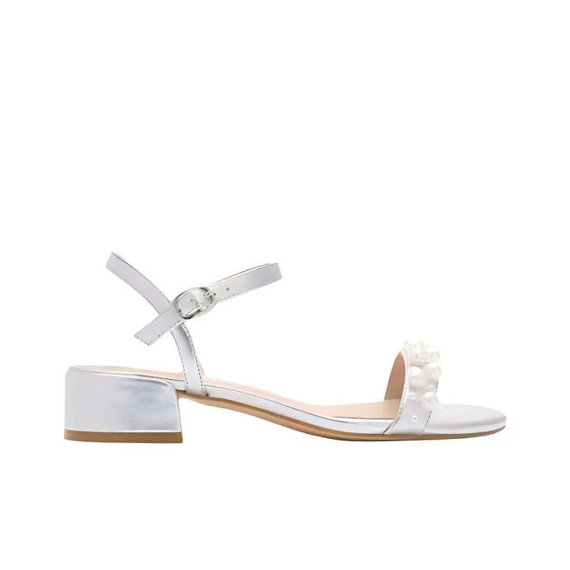 Stuart Weitzman/SW GOLDIE 35 BLOCK SANDAL Strap Sandals 3.5cm Women's Silver-1