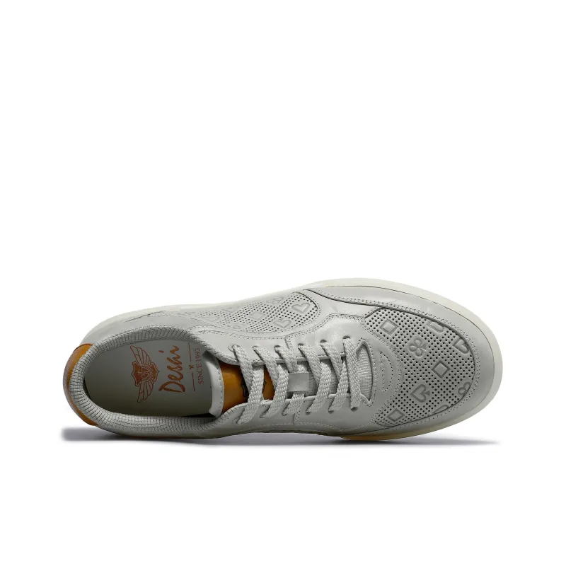 Desai Skateboard Shoes Men Low Top Gray, White Blue, Khaki-2