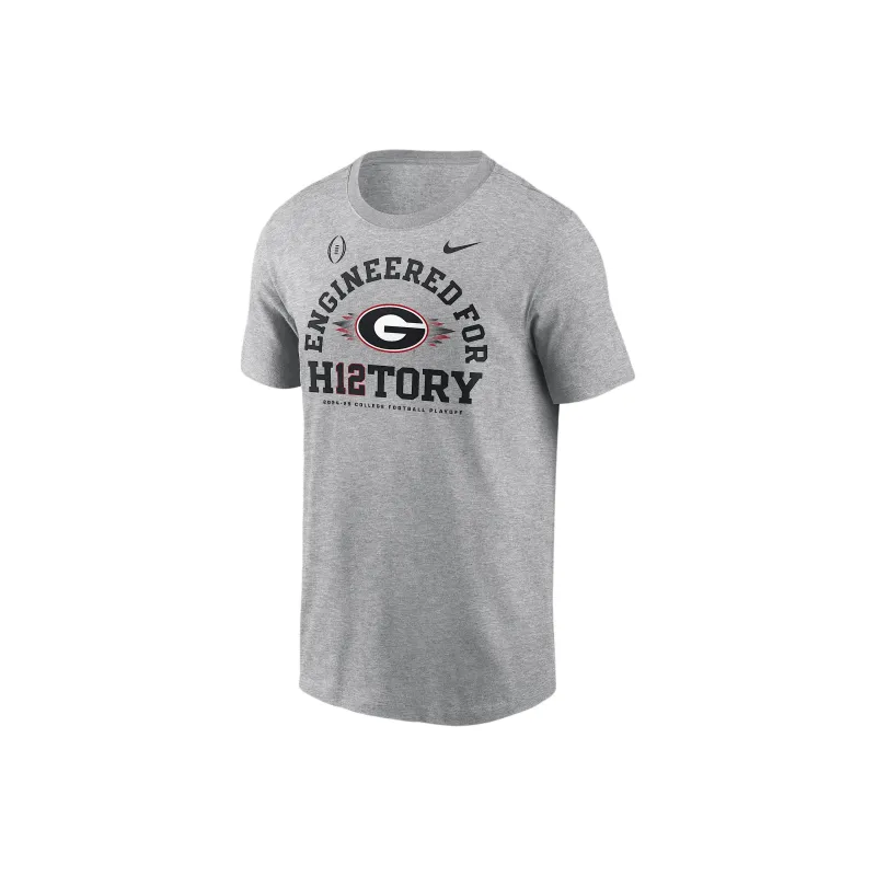 Nike GeorgiaCollege FW24 Bulldogs 2025 Football Playoff Bound Engineered T-Shirt Men's Gray Heather-0
