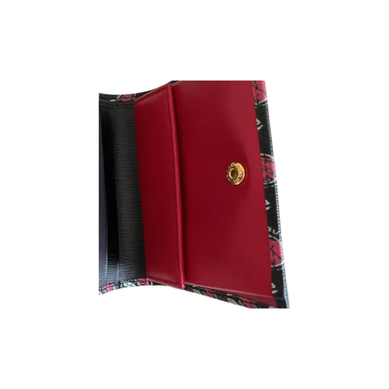 PRADA Textured Leather Card Clip Card Holder Wallets Women's Black-4