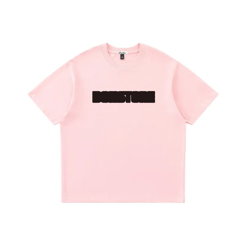 DOH STORE Versatile Casual Loose Fit Off The Shoulder 100% Cotton Pullover Crew Neck Short Sleeved T Shirts Unisex-6