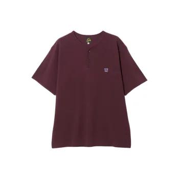Needles FW24 T Shirt Unisex Burgundy