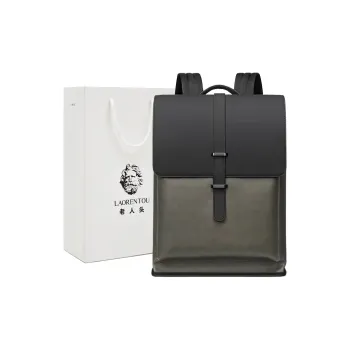 Old Man's Head Synthetic Leather Backpack Men's Multicolor