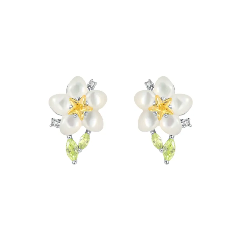 BABYBEI Mother Of Pearl Clip On Earrings Women's-0