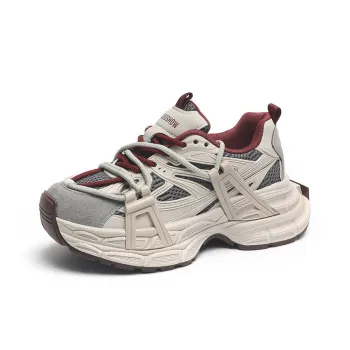O.L Anti Slip Wear Resistant Breathable Height Increasing Low Top Chunky Sneakers Women's