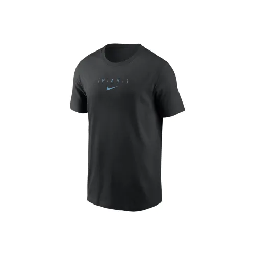 Nike MLB Collaboration Miami Marlins Large Back Stack T Shirt Miami Marlins Men's Black