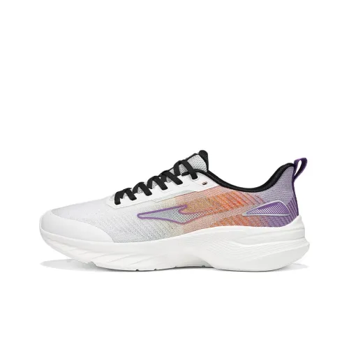 Erke Cushioning Breathable Lightweight Low Top Casual Running Shoes Men's Microcrystal White With Purple