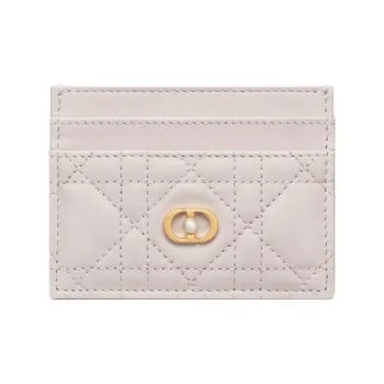 DIOR Jolie Dior Sheepskin Card Holder Women's Linen Beige