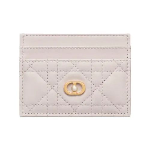 DIOR Jolie Dior Sheepskin Card Holder Women's Linen Beige