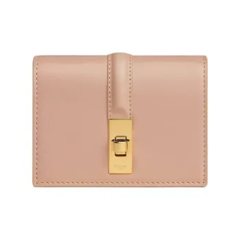 CELINE Calfskin Card Holder Women's Peach Pink