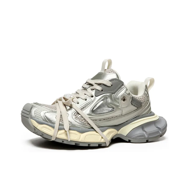 FINEPLAN Anti Slip And Wear Resistant Height Increasing Low Top Chunky Sneakers Unisex-6