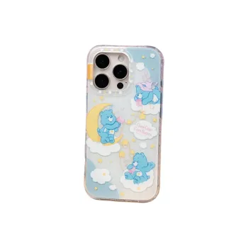 CARECASE TPU Material Care Bears Collaboration Sky Collection Phone Case Compatible With Apple 16 15 14 Pro Max