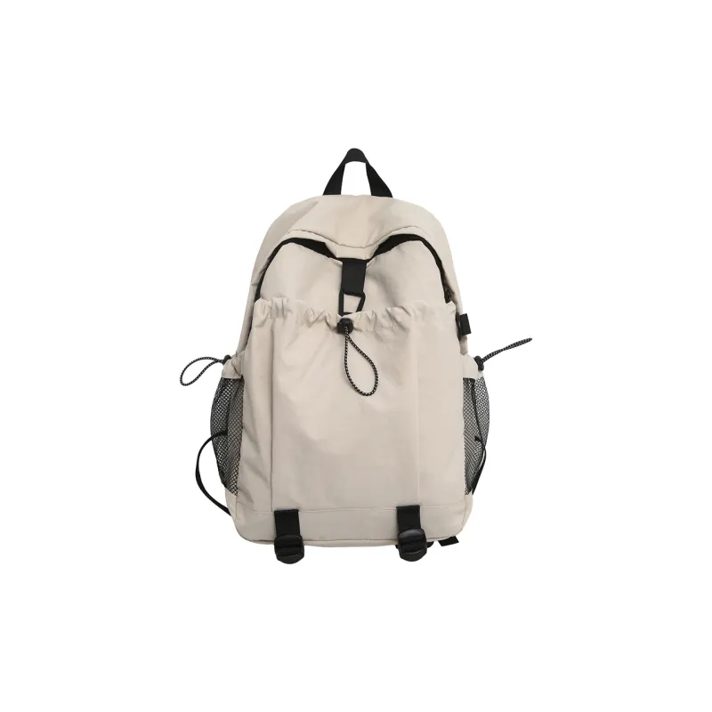 GEERDUN Nylon Backpack Unisex Ecru/Black/Burgundy/Orange-0