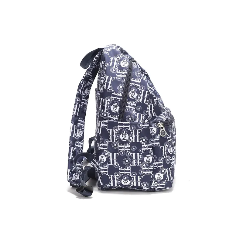 FIDO DIDO Oxford Backpack Medium Size Women's Ecru/Blue-2