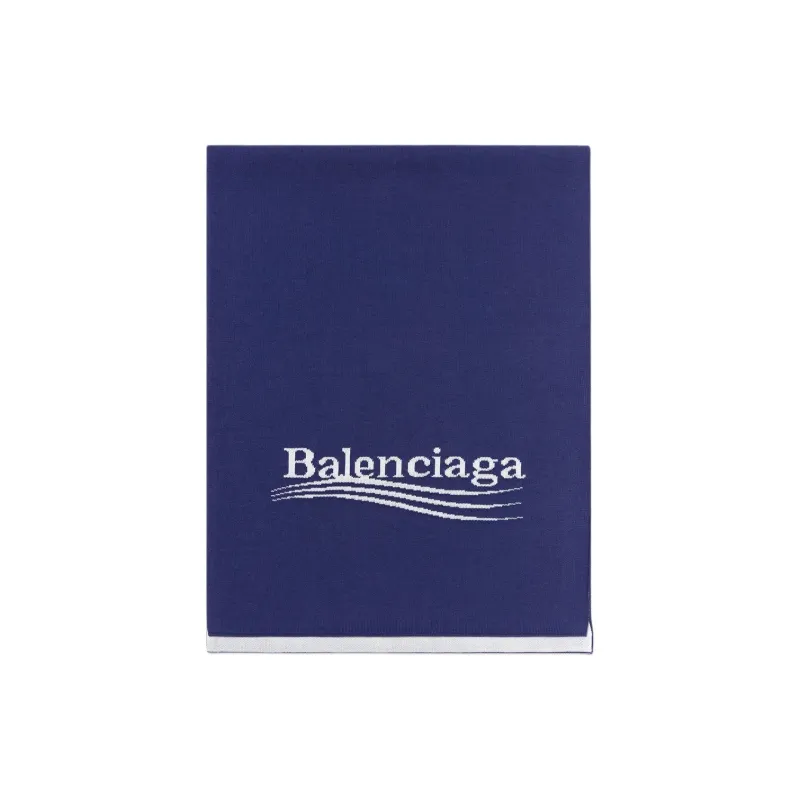 Balenciaga Cotton, Viscose Knit Scarves Unisex Blue-0