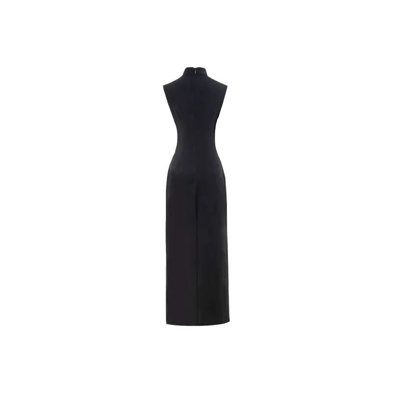 KUNZHUDAXIANG Fashion Sleeveless Dress Women's Classic Black-1