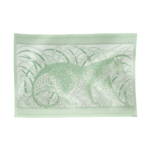 CARTIER Silk Scarves Unisex Green