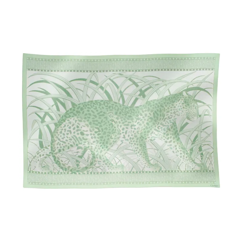 CARTIER Silk Scarves Unisex Green-0