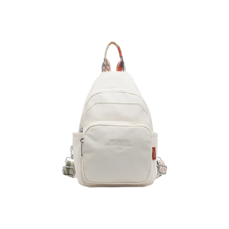Yalu Nylon Sling Bag Backpack Unisex White/Black-0