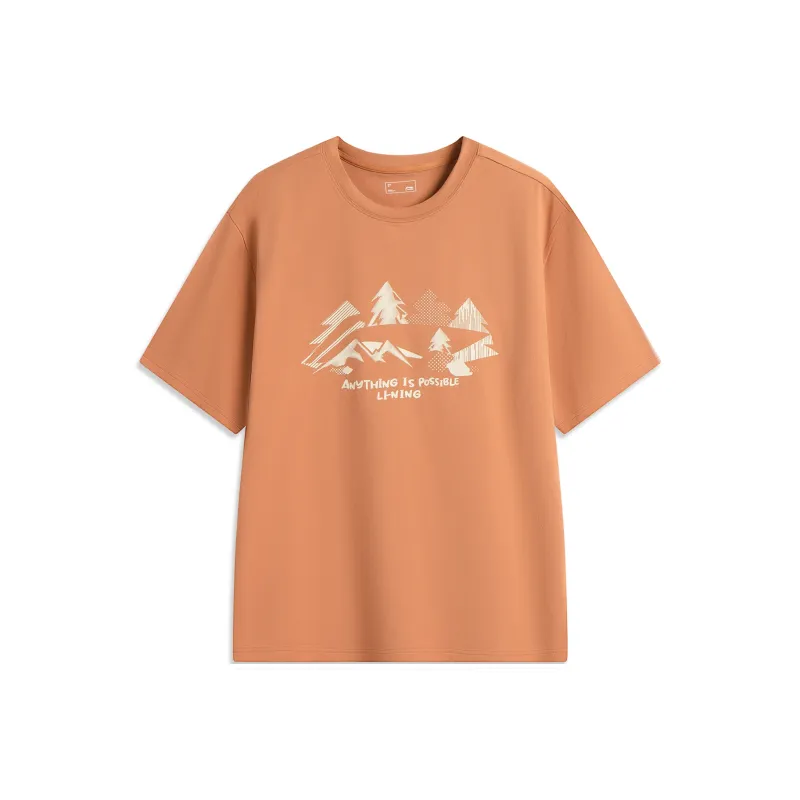 LiNing Sports Life Collection T-Shirt Unisex Amber Brown-0
