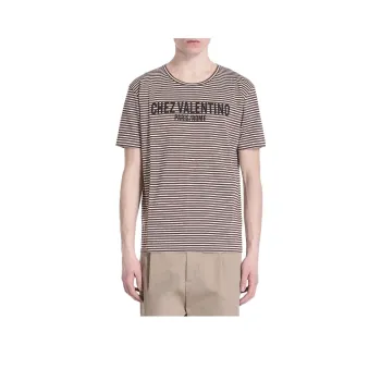 Valentino Striped Crewneck T Shirt