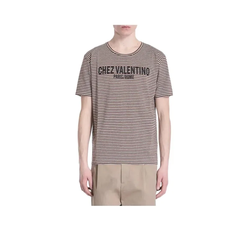 Valentino Striped Crewneck T Shirt-0