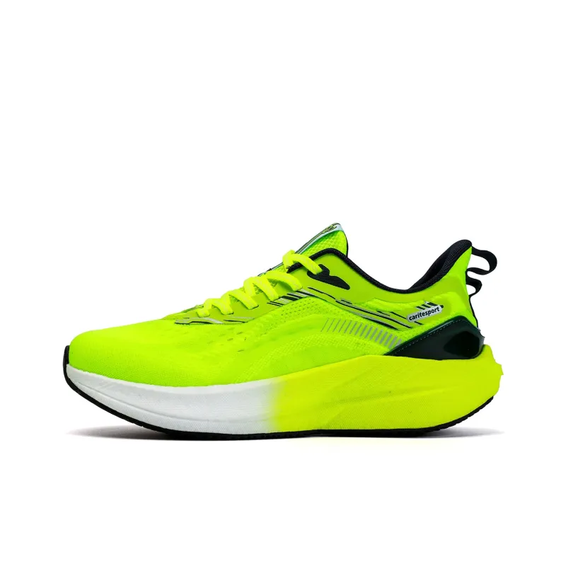 CariteSport Running Shoes Men Low Top White, Black, Green-5