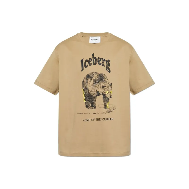 Iceberg Logo Printed Crewneck T Shirt-0