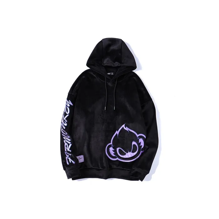 FireMonkey Hooded Loose Fit Regular Sweatshirt Unisex Black-0