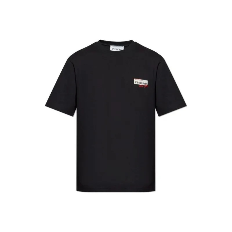 Iceberg Logo Patch Crewneck T Shirt-0