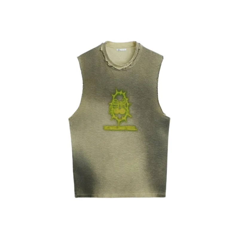 ZARA T Shirts Men Yellow-0