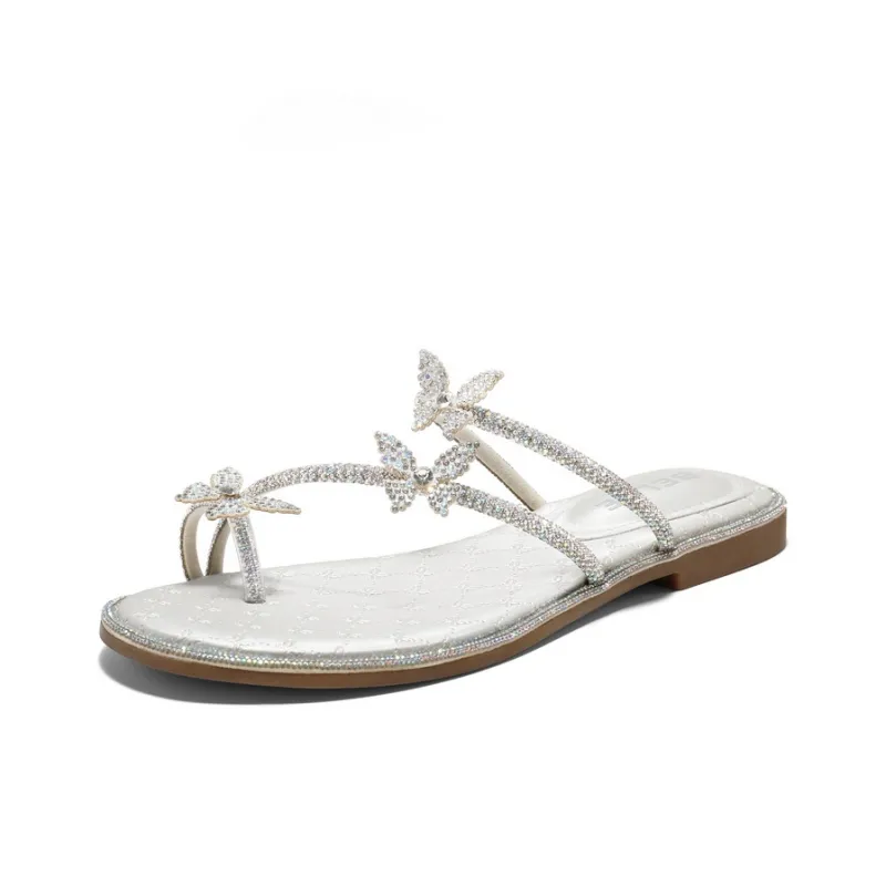 BELLE Slide Slippers Women's Silver-1