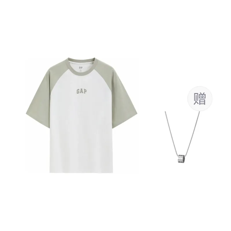 GAP T Shirt Unisex Light Green+Necklace-0