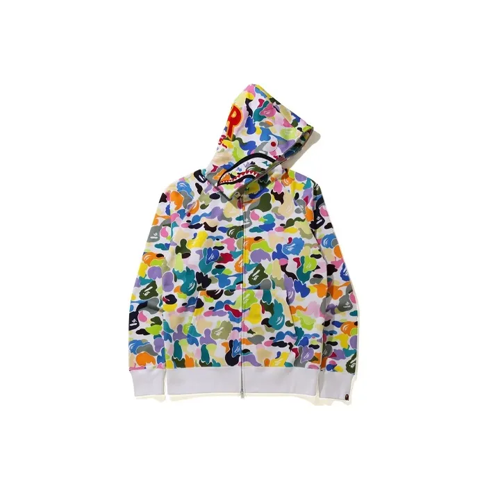 A BATHING APE Multi Camo Shark Full Zip Hoodie SS23-2