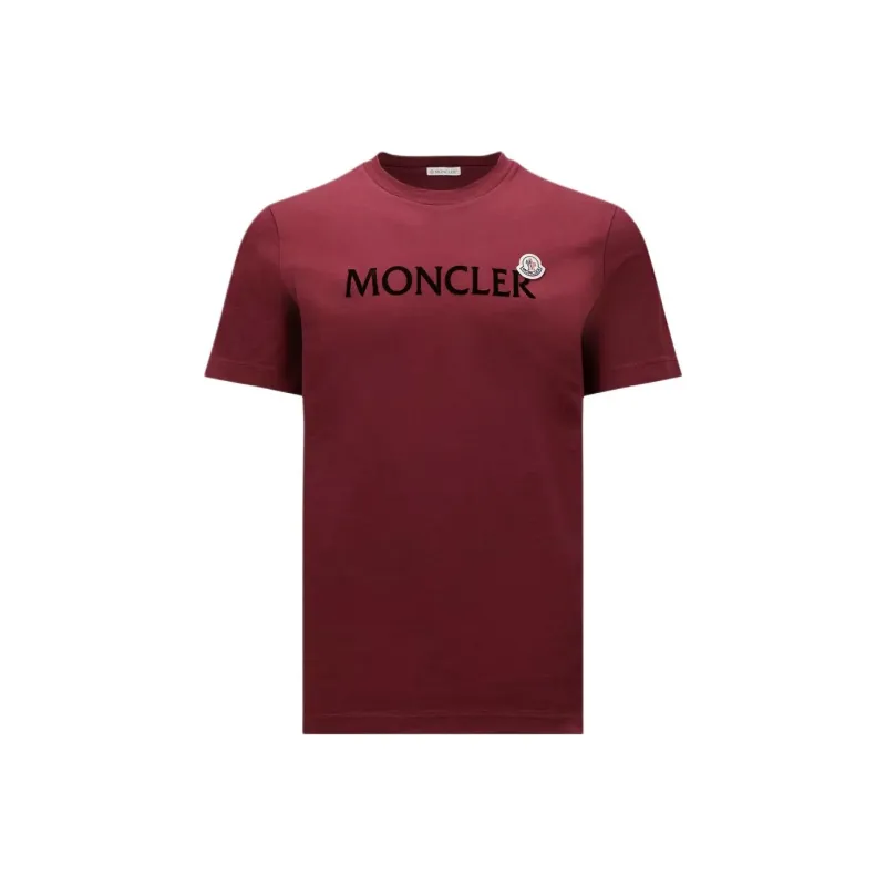 Moncler T Shirt Men's Bordeaux Red-0