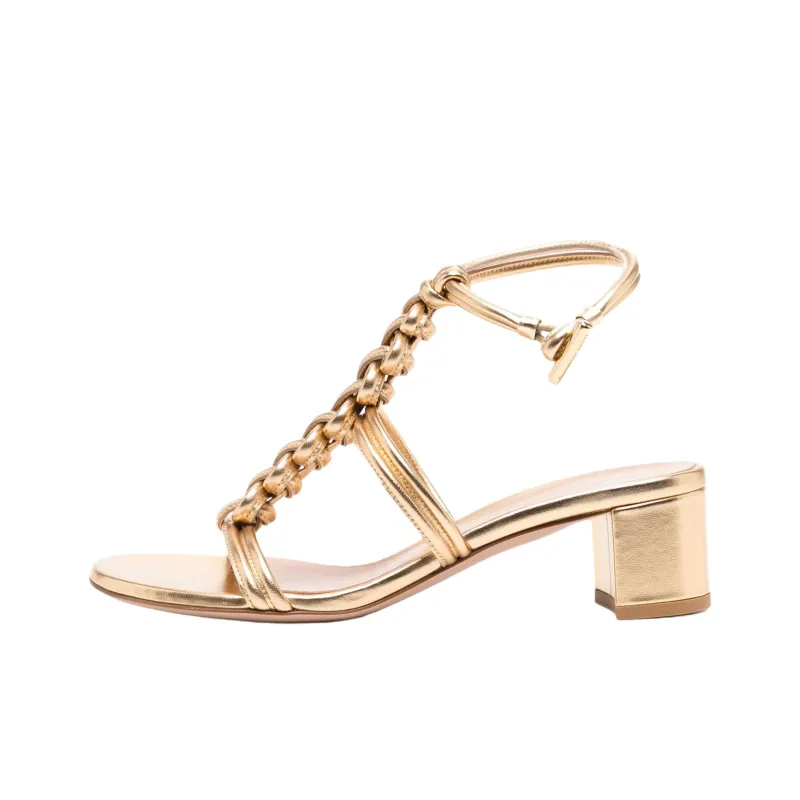 GIANVITO ROSSI Capua Roman Sandals 4.5cm Women's Gold-0